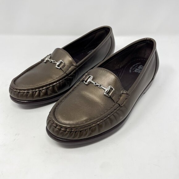 SAS Tripad Metro Bronze Leather Horsebit Loafers Women's 9W Tripad Moccasin - Picture 1 of 12